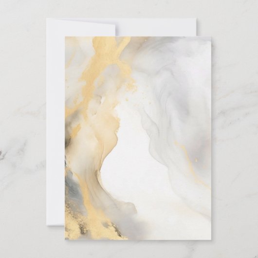 Elegante Bloem Pioen Goud Grijs Zwart Bruiloft Save The Date (Achterkant)