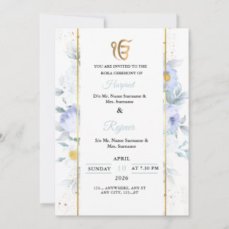 Elegante Bloem Rokha Ceremonie Uitnodiging