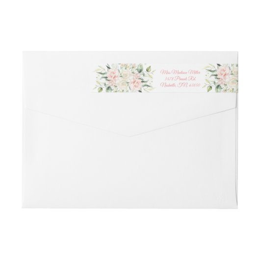 Elegante Bloem Roze Waterverf Script Wrap Around (Achterkant)