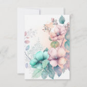 Elegante bloem RSVP kaartje (Achterkant)