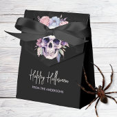 Elegante bloem- & schedelgotische halloween custom bedankdoosjes