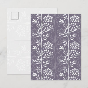 Elegante Bloem Silhouet Lavendel Paars Minimaal Feestdagenkaart