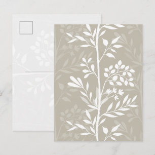 Elegante Bloem Silhouet Neutraal Beige Minimaal Briefkaart