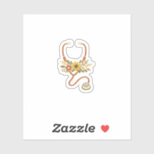 Elegante Bloem Stethoscoop Stickers