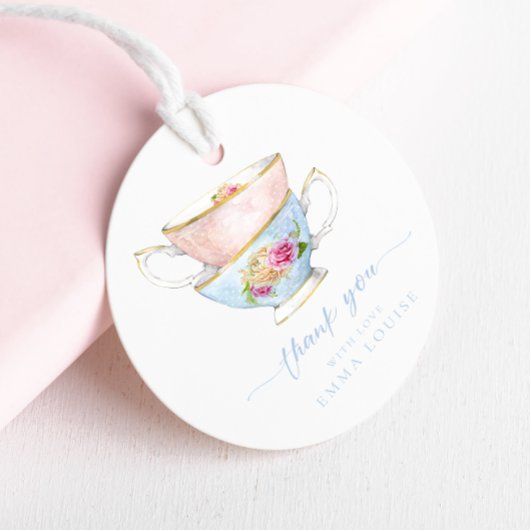 Elegante bloem thee bruids brunch dank u bedankjes labels