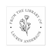 Elegante bloem uit de bibliotheek van het boekplaa zelfinktende stempel (Design)