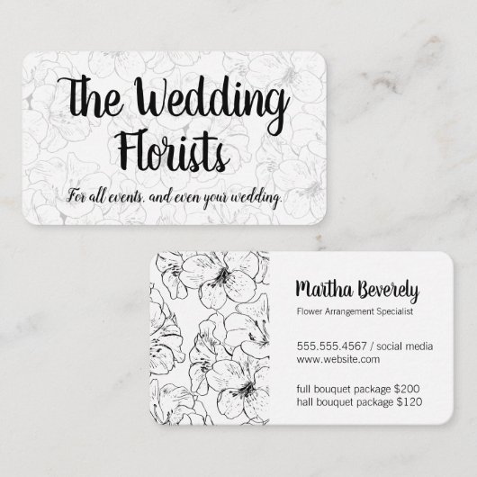 Elegante Bloem Visitekaartje (Voorkant / Achterkant)