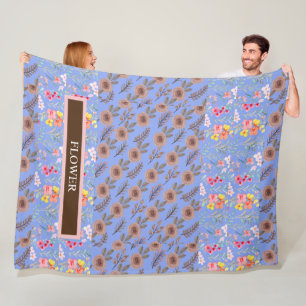 Elegante Bloem Waterverf Aanpassen Fleece Deken