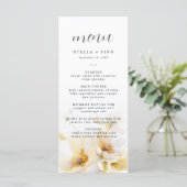 Elegante bloem wit goud bruiloft menu (Staand voorkant)
