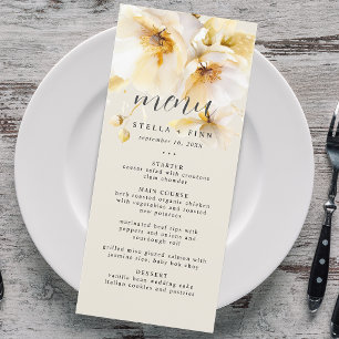 Elegante Bloem Witgouden Trouwzand Menu