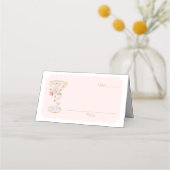 Elegante bloemblaadjes en Prosecco Place Card (Voorkant)