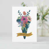 Elegante bloemboeket lint bedankt (Staand voorkant)