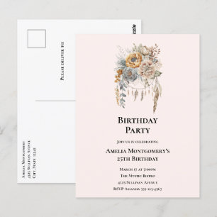 Elegante bloemboeket met verjaardags-dreamcatcher briefkaart