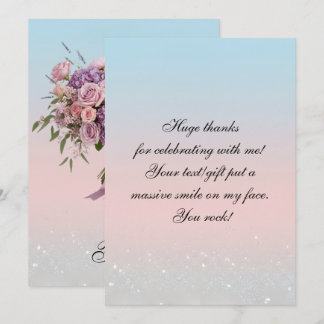 Elegante bloemboeket verjaardag bedankkaart