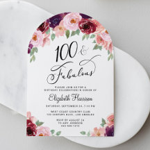 Elegante bloemboog 100ste verjaardagsfeest