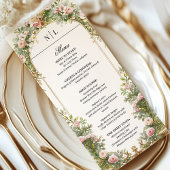 Elegante Bloemboog bruiloft monogram Menu