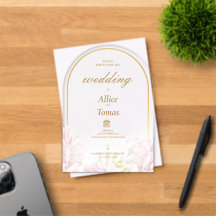 Elegante bloemboog trouwuitnodiging op acryl