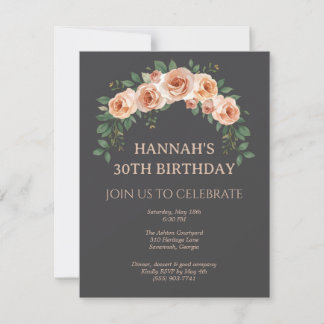 Elegante bloembooglijst verjaardagsuitnodiging RSVP kaartje