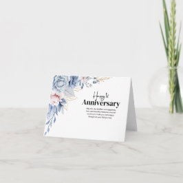 Elegante Bloemen 1e bruiloft Jubileum Kaart