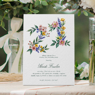 Elegante Bloemen 21' Botanische 21e Verjaardag Kaart