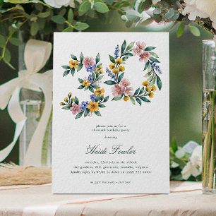 Elegante Bloemen 30' Botanische 30e Verjaardag Kaart