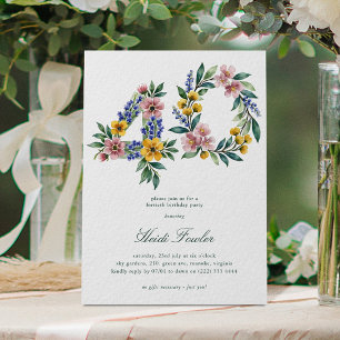 Elegante Bloemen 40' Botanische 40e Verjaardag Kaart