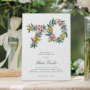 Elegante Bloemen 70' Botanische 70ste Verjaardag Kaart