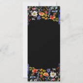 Elegante Bloemen 70ste Verjaardag Programma Zwart (Achterkant)