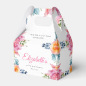 Elegante Bloemen 90e Verjaardag Favor Box Bedankdoosjes (Voorkant Zijde)