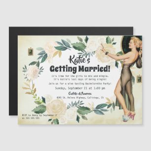 Elegante Bloemen Bachelorette Party Magnetische Uitnodiging