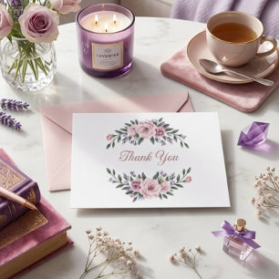 Elegante bloemen bedankkaart