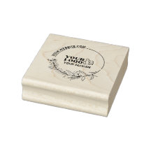 Elegante Bloemen Bedrijf Logo Rubber Stamp - Custo