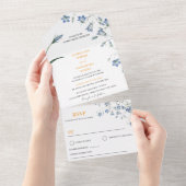 Elegante Bloemen Bellflower Seal En Stuur Huwelijk All In One Uitnodiging (Afscheurbaar)