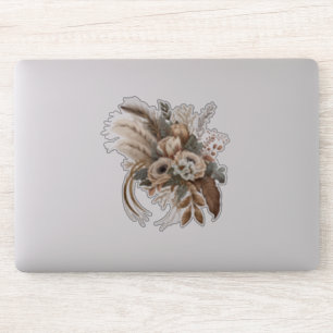 Elegante bloemen, bladeren en veren sticker