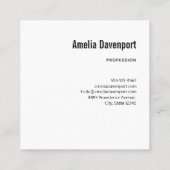 Elegante bloemen, bladeren en veren vierkante visitekaartje (Achterkant)