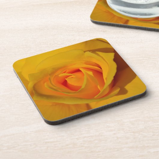 Elegante bloemen bloem Gele Roos Bier Onderzetter (Linkerzijde)