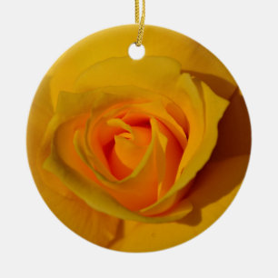 Elegante bloemen bloem Gele Roos Keramisch Ornament