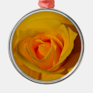 Elegante bloemen bloem Gele Roos Metalen Ornament