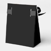 Elegante Bloemen Blush Roze Zwart Bruiloft Bedankdoosjes (Achterkant)