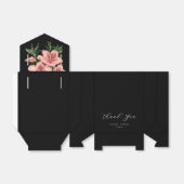 Elegante Bloemen Blush Roze Zwart Bruiloft Bedankdoosjes (Uitgevouwen)