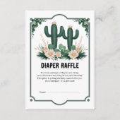 Elegante Bloemen Boho Modern Cactus Baby shower Informatiekaartje (Voorkant)