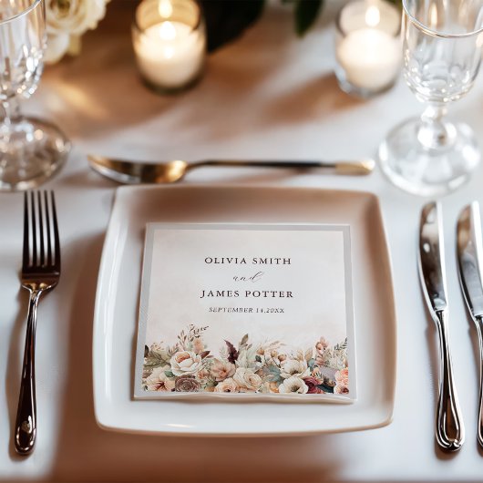 Elegante Bloemen Boho Wedding Party Servetten