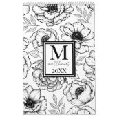 Elegante bloemen botanische geïllustreerd kalender (Hoes)