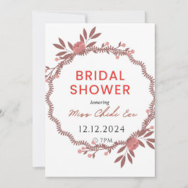 Elegante Bloemen Bruids Douche uitnodiging