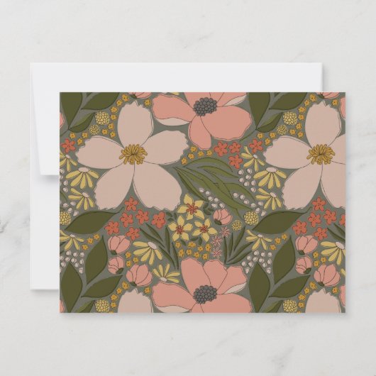 Elegante Bloemen Bruids Douche Uitnodiging Insert (Achterkant)