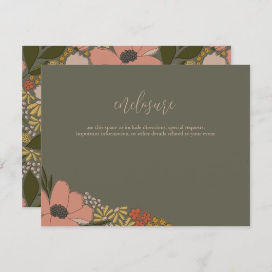 Elegante Bloemen Bruids Douche Uitnodiging Insert (Voorkant / Achterkant)