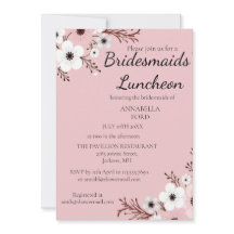 Elegante bloemen bruidsmeisjes lunch uitnodiging
