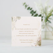 Elegante bloemen bruiloft bedankkaart  (Staand voorkant)