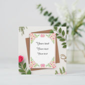 Elegante Bloemen bruiloft uitnodiging (Staand voorkant)