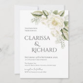 Elegante bloemen bruiloft uitnodiging (Voorkant)